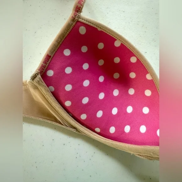 PINK Victoria’s Secret Vintage Super Push Up Bra In Nude Size 34A - Picture 7 of 11